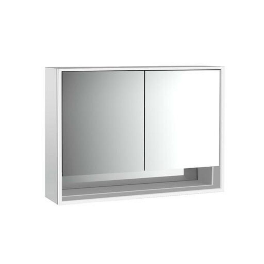 Led-Spiegelkast Ovak opbouw 1000mm 2 deur Achter Wit