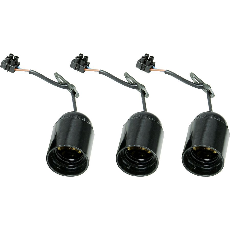 Verhuisfitting E27 zwart 3 stuks VVE=10