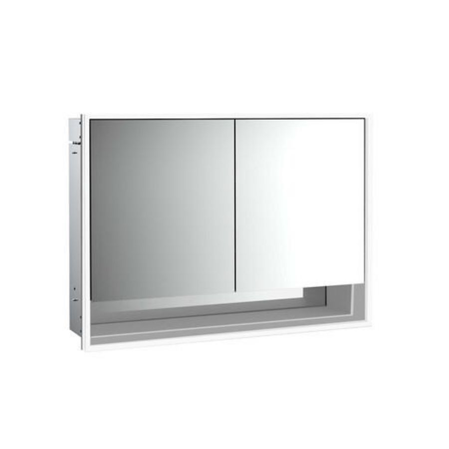 Led-Spiegelkast Ovak inbouw 1000mm 2 deur Achter Wit
