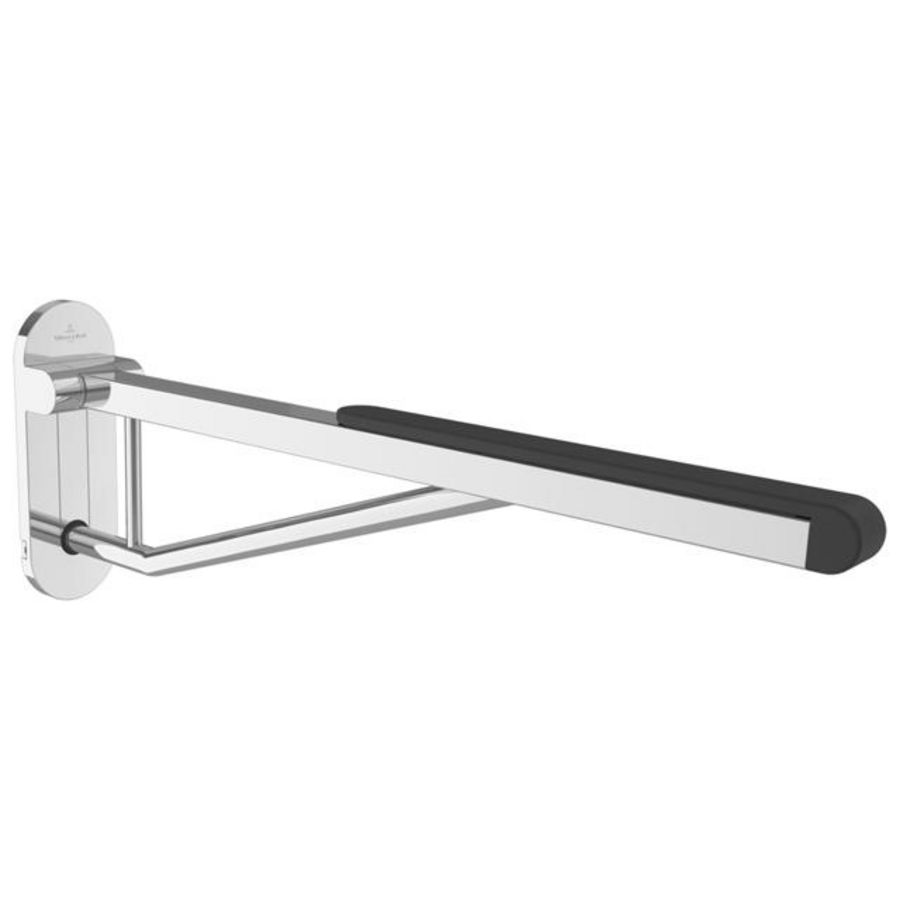 ViCareDESIGN closetbeugel opklapbaar RVS verchroomd/zwart 750mm incl. bevestigingsmateriaal