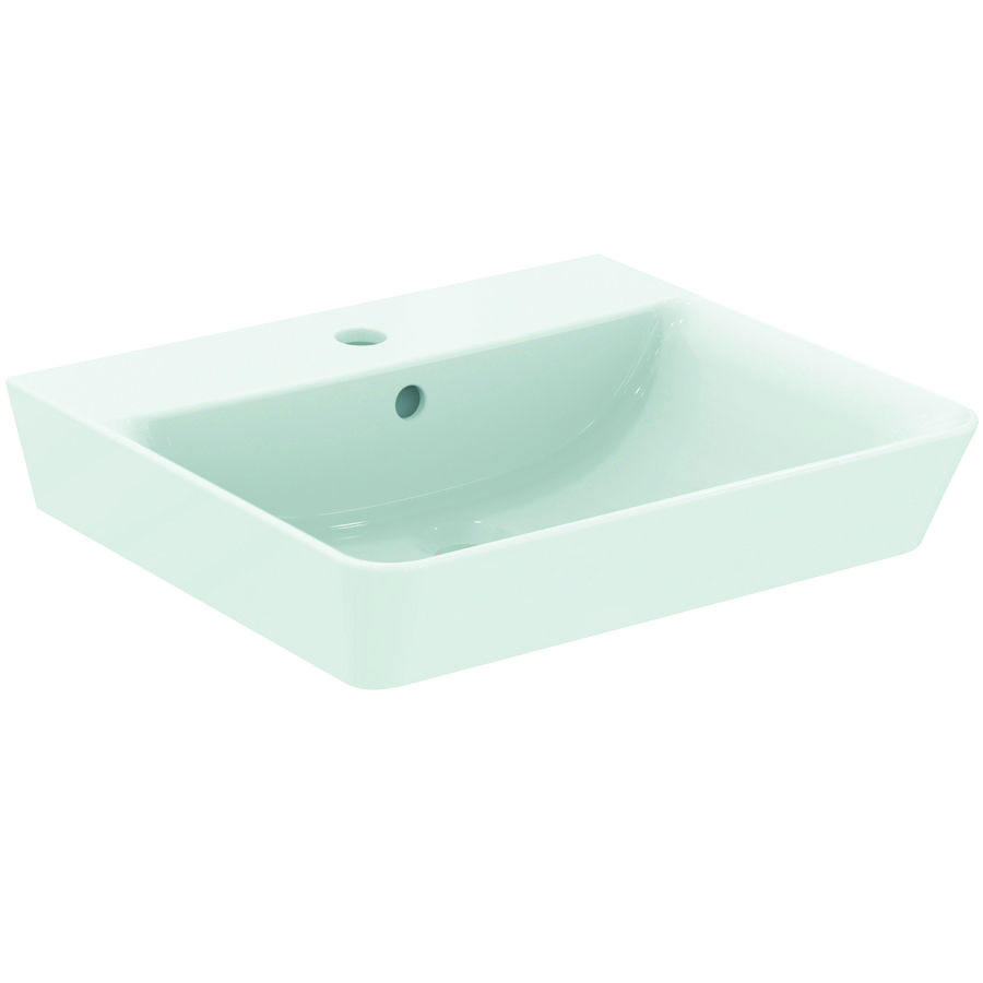 Connect Air Cube wastafel 500x450mm wit met kraangat overloop