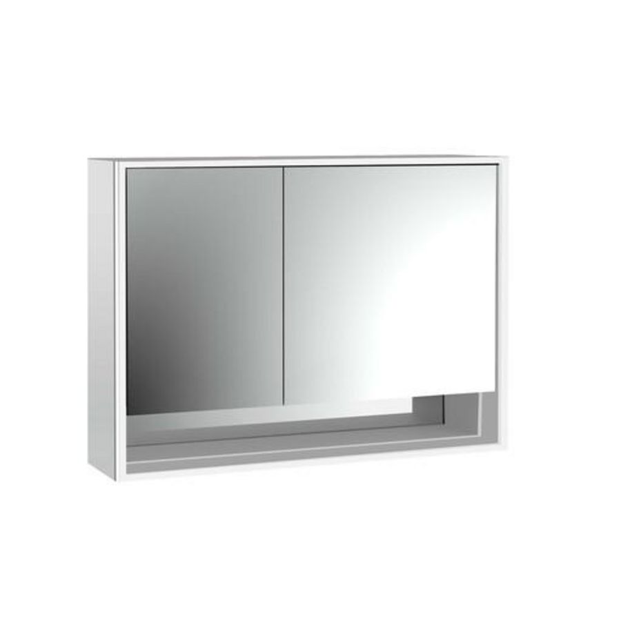 Led-Spiegelkast Ovak opbouw 1000mm Brede deur Re Achter Wit