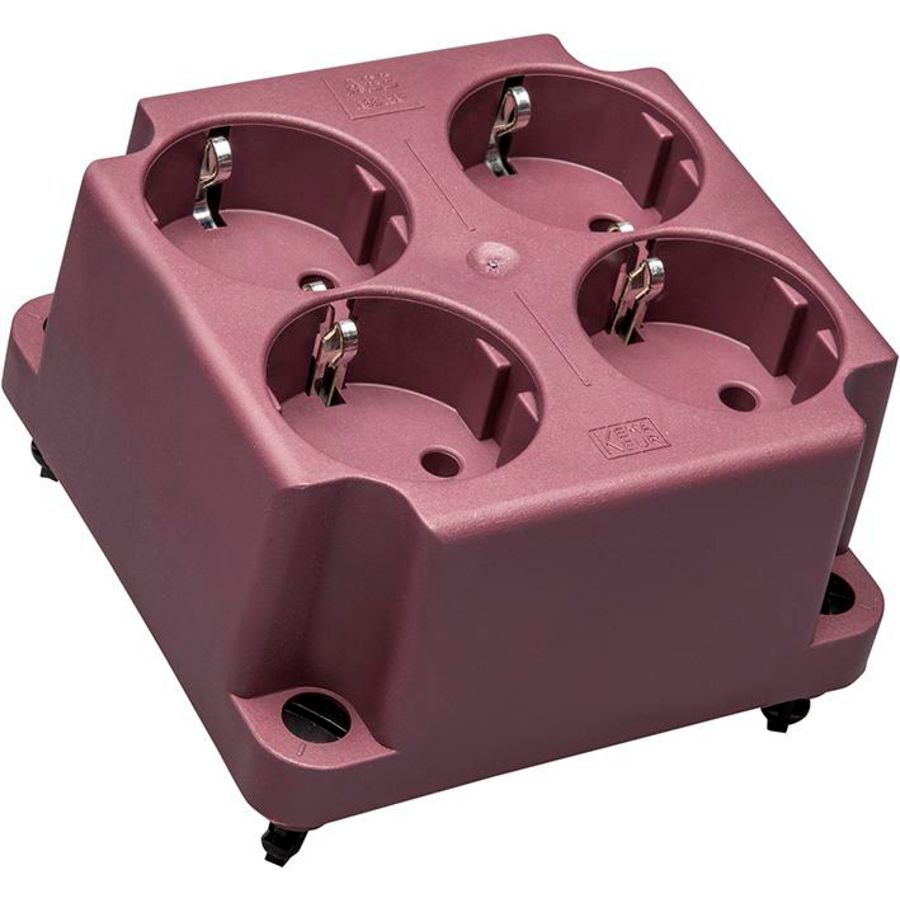 Deksel 3640 4-v wandcontactdoos rood recycled kunstst