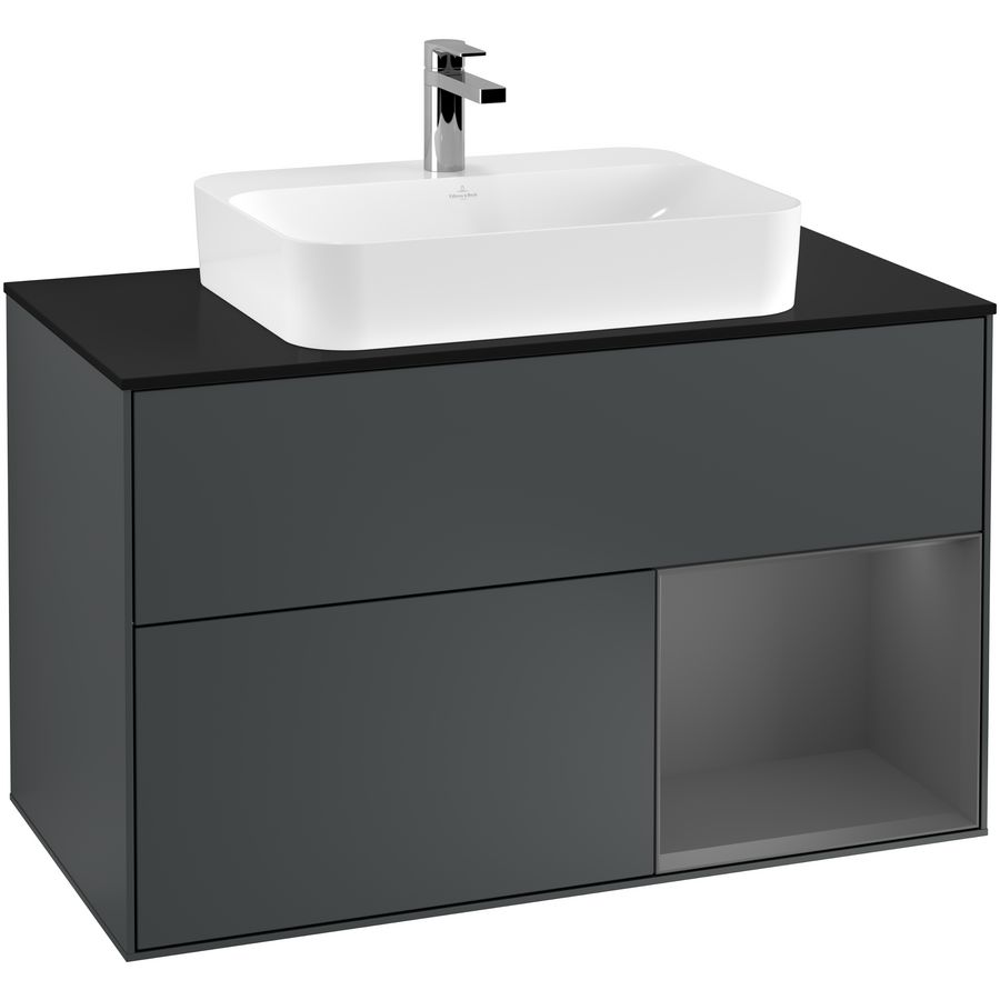 Wastafelonderkast Finion 1000x603x501mm Mid.Blue Matt Lacquer G372GKHG