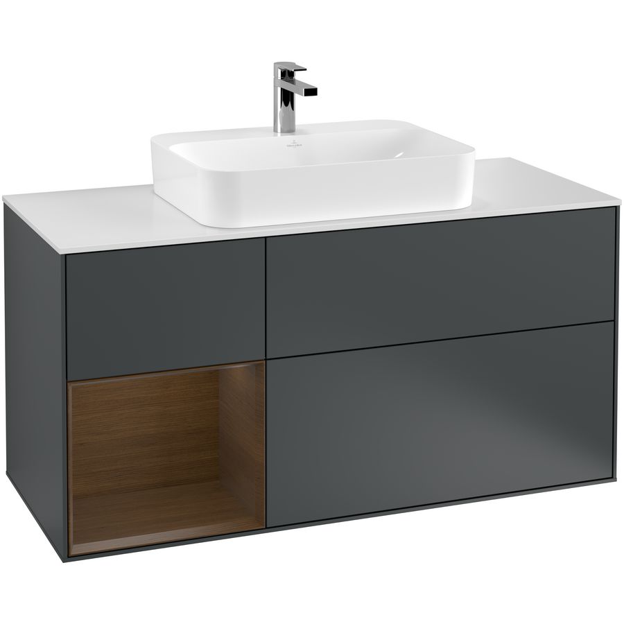 Wastafelonderkast Finion 1200x603x501mm Mid.Blue Matt Lacquer G411GNHG