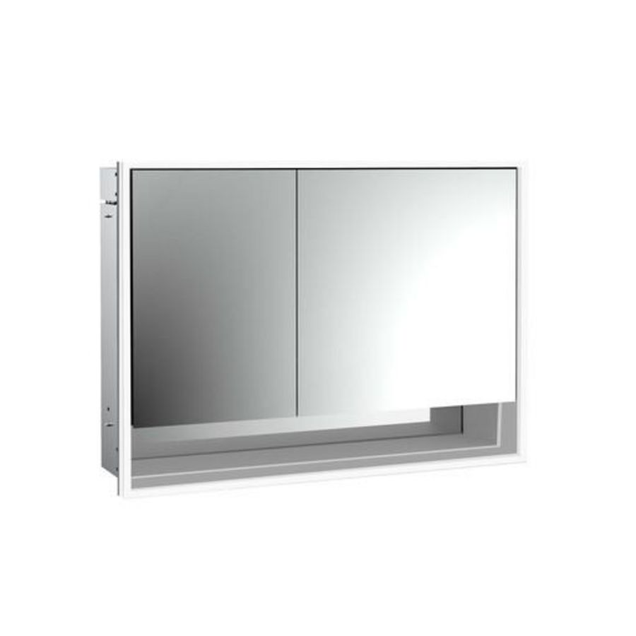 Led-Spiegelkast Ovak inbouw 1000mm Brede deur Re Achter Wit