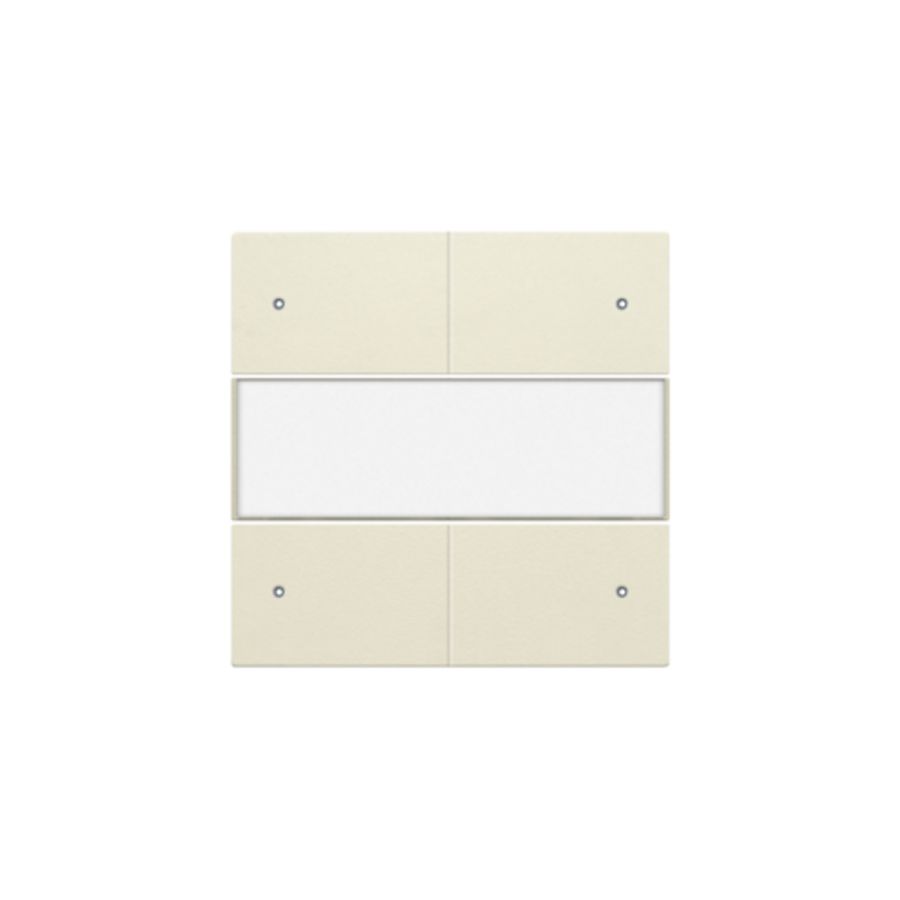 Afwerkingsset 4-voudige pot.vrij knop 24V Led/tekst cream