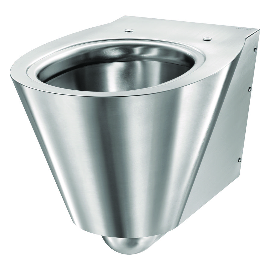 Wandcloset 540mm toevoer horizontaal BCN S RVS 304 ext. mat int. glans (excl. zitting)