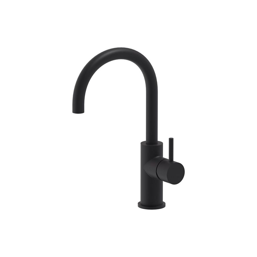 Wastafelmengkraan STILO draaibare hoge uitloop sprong 170mm mat zwart PED MAY