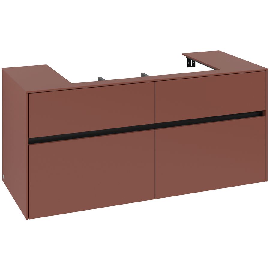 Wastafelonderkast Collaro 1200x548x500mm Wine Red C087B0AH
