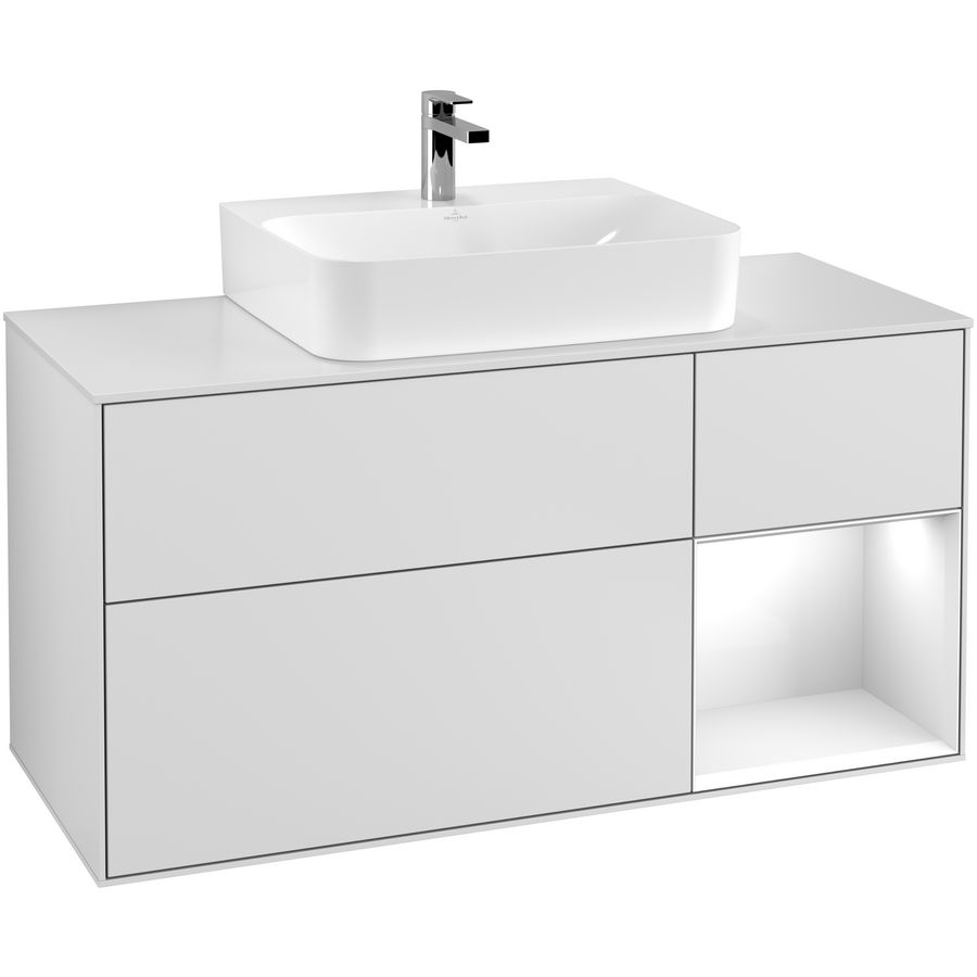 Wastafelonderkast Finion 1200x603x501mm White Matt Lacquer G171GFMT