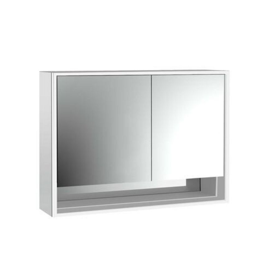 Led-Spiegelkast Ovak opbouw 1000mm Brede deur Li Achter Wit