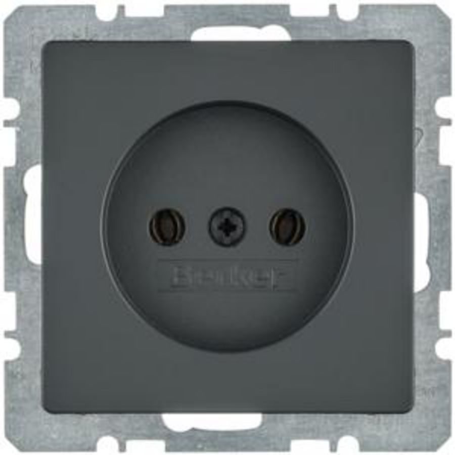 Wandcontactdoos 2P schroef berker Q.1/Q.3/Q.7 antraciet