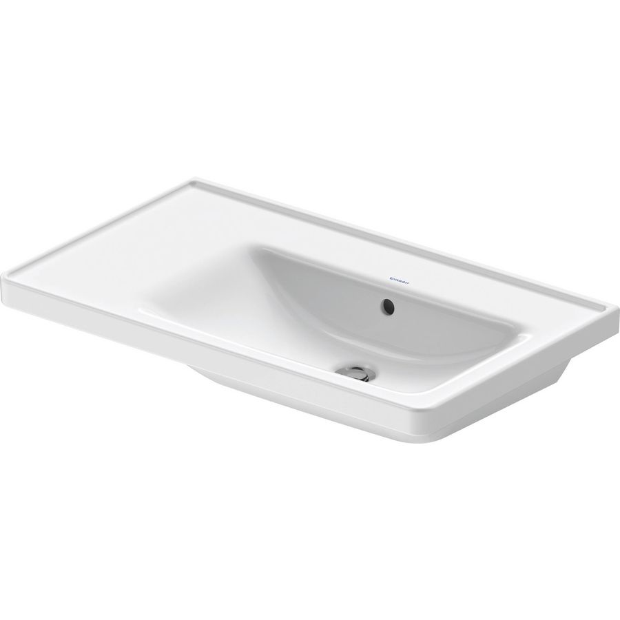 D-NEO #237080 wastafel 800mm wit zonder kraangat met overloop