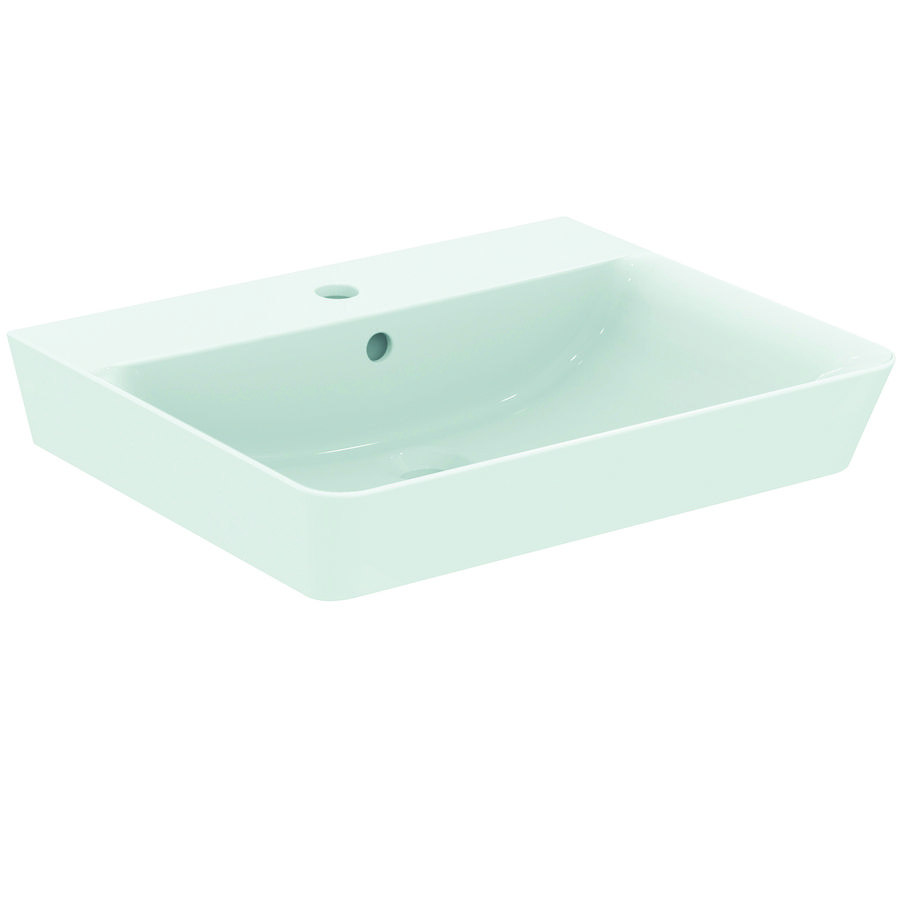 Connect air cube wastafel 550x460mm wit Ideal Plus met kraangat overloop