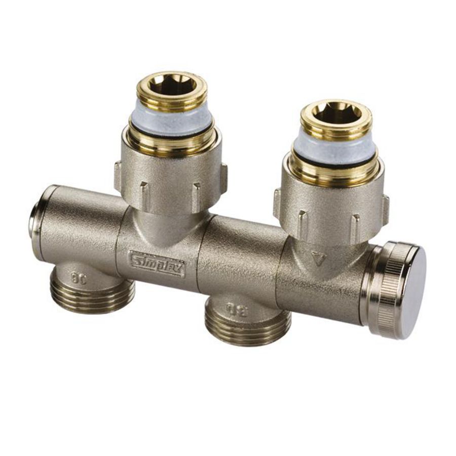 H-onderblok Variocon met aftap MM G1/2x3/4 EK Ni Simplex VVE=5