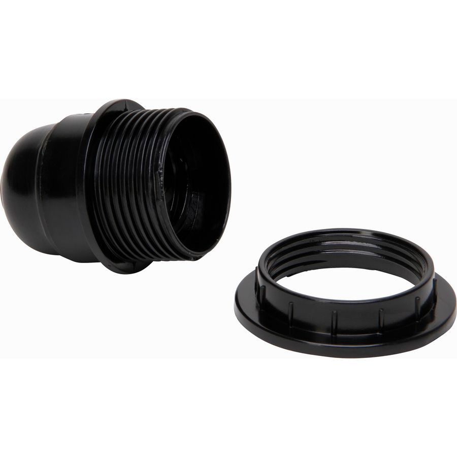 Lamphouder E27 bakeliet met ring zwart VVE=10