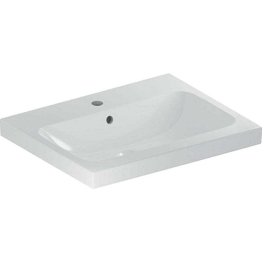 iCon Light opzetwastafel 60x48cm met kraangat + overloop wit