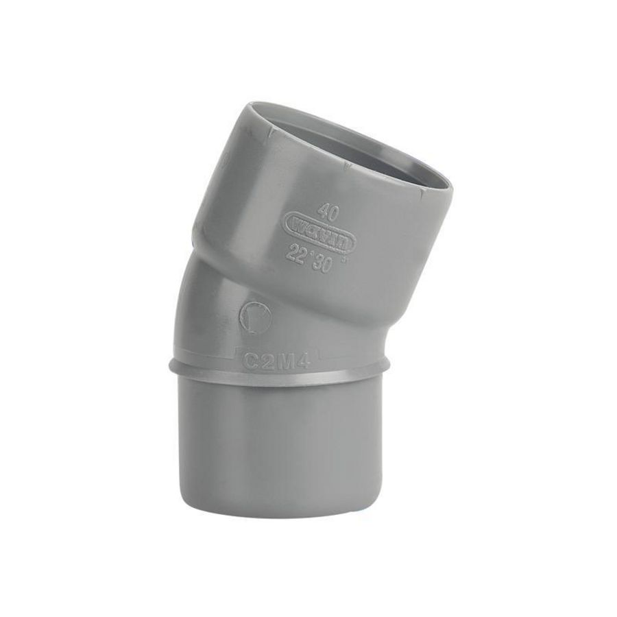 Wadal PVC lijm bocht 22° 40mm grijs mof/spie BC