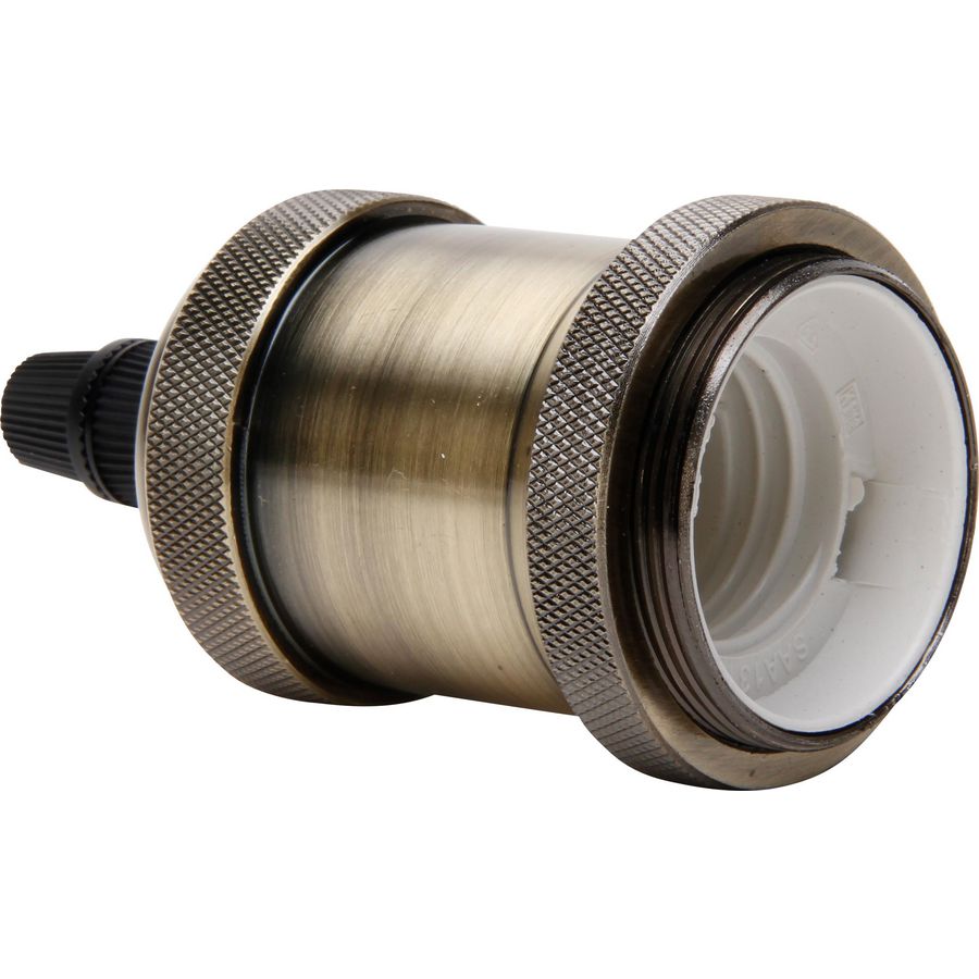 Lamphouder E27 metaal retro zwart / chroom VVE=10