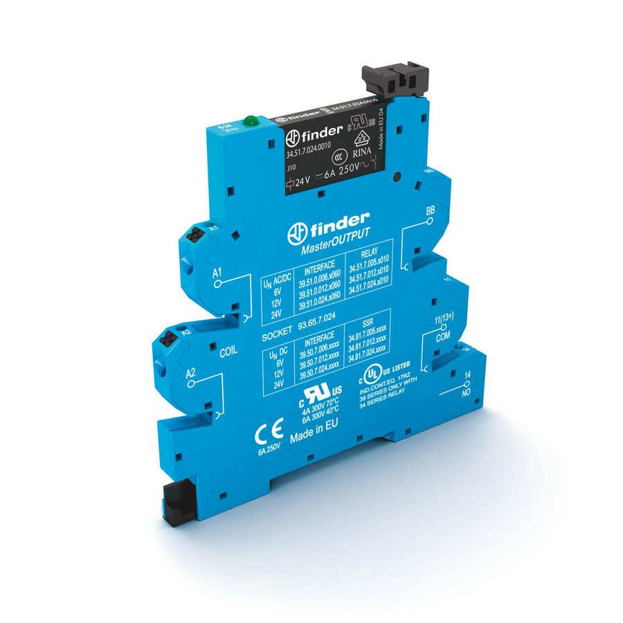 Interfacerelais MasterOUTPUT 1 wisselcontact 6A 12VUC