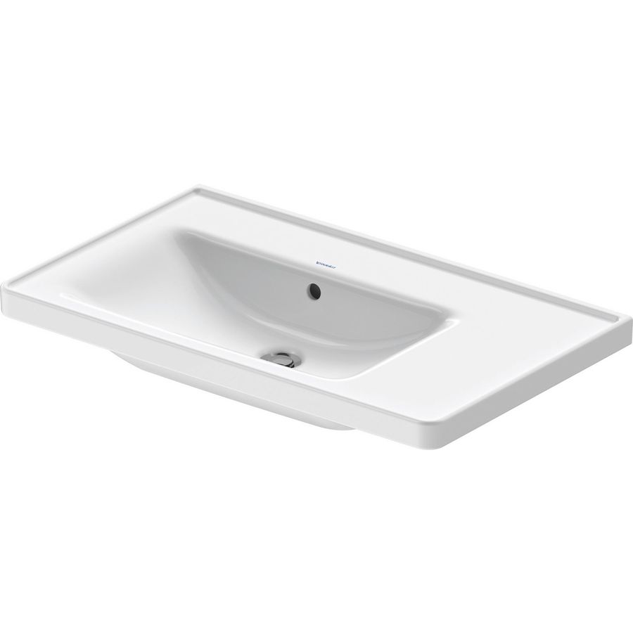 D-NEO #236980 wastafel 800mm wit zonder kraangat met overloop