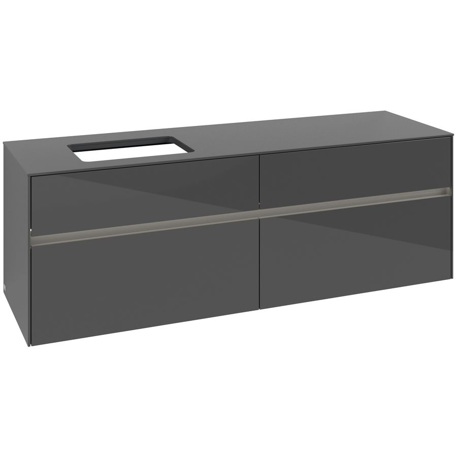 Wastafelonderkast Collaro 1600x548x500mm Glossy Grey C121B0FP