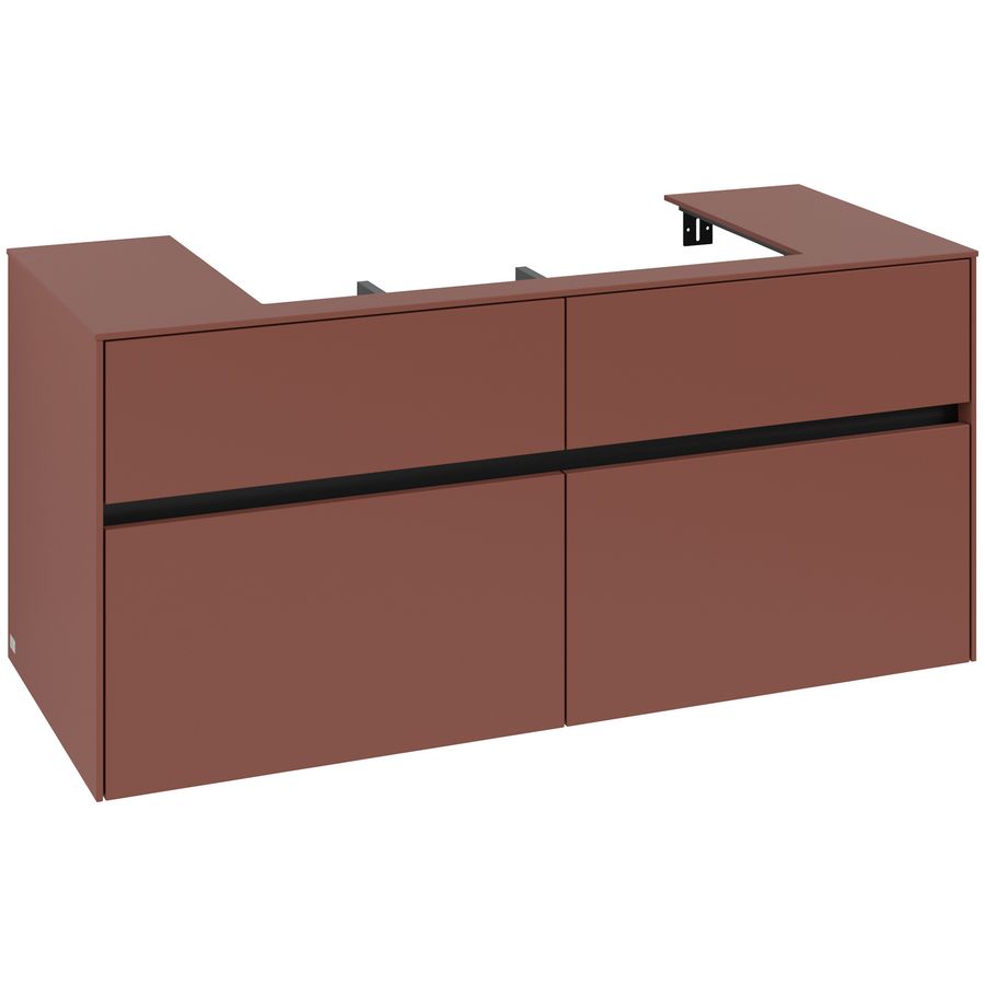Wastafelonderkast Collaro 1200x548x500mm Wine Red C08700AH