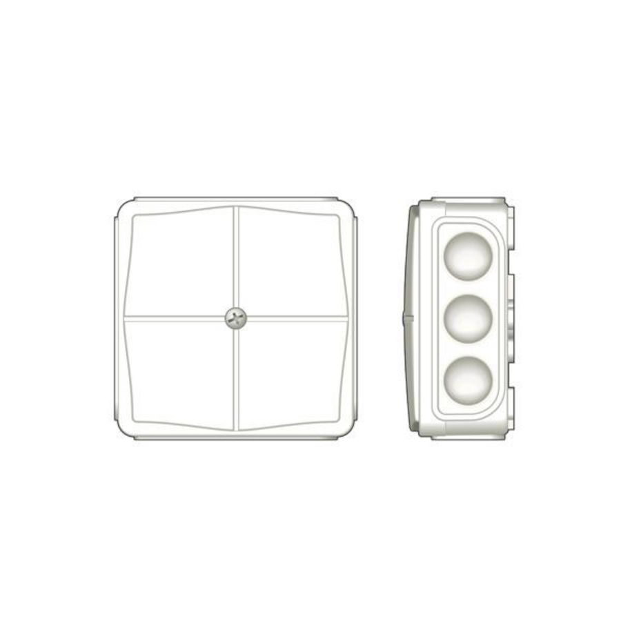 Kabeldoos90x90x40mm IP65 wit