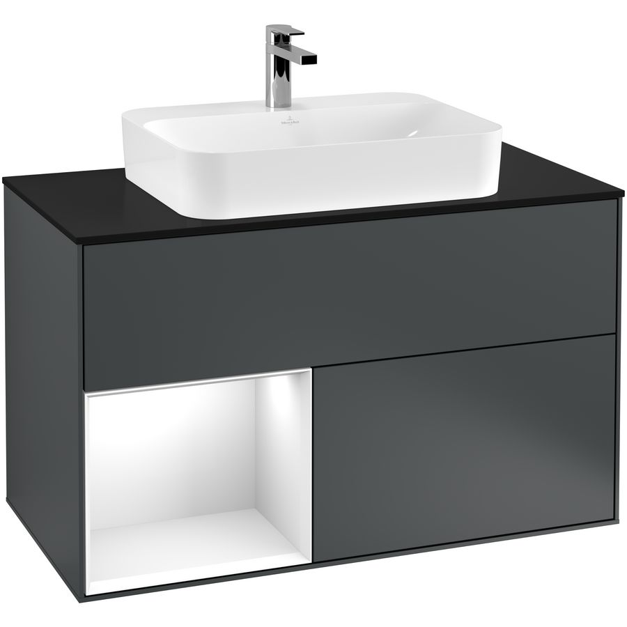 Wastafelonderkast Finion 1000x603x501mm Mid.Blue Matt Lacquer G362GFHG