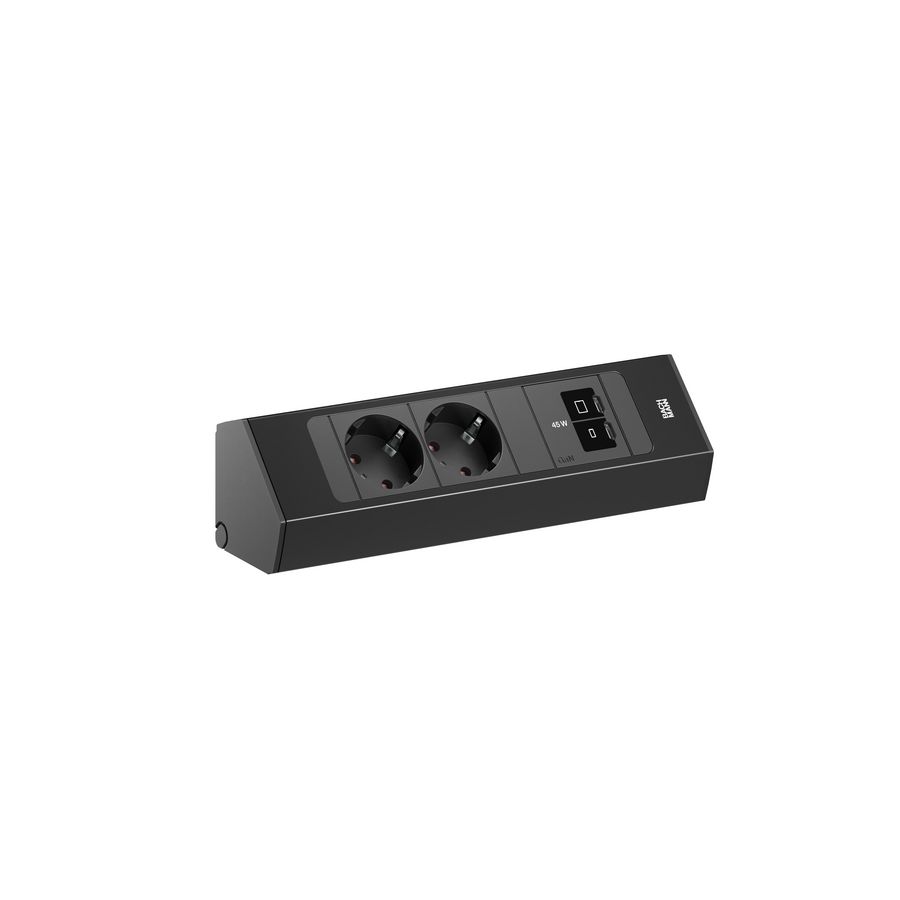 CASIA 2-kort-2x 230V RA+1x USB C/C chrgr 45W-2m RA (stekker