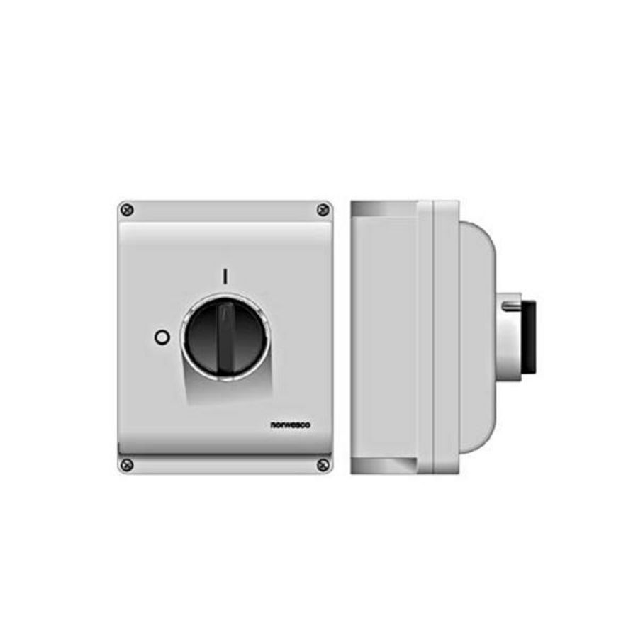 Lastscheider werkschakelaar 6P hc 63A/500V M40 IP65 grijs