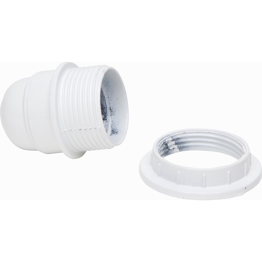 Lamphouder E27 bakeliet met ring wit VVE=10