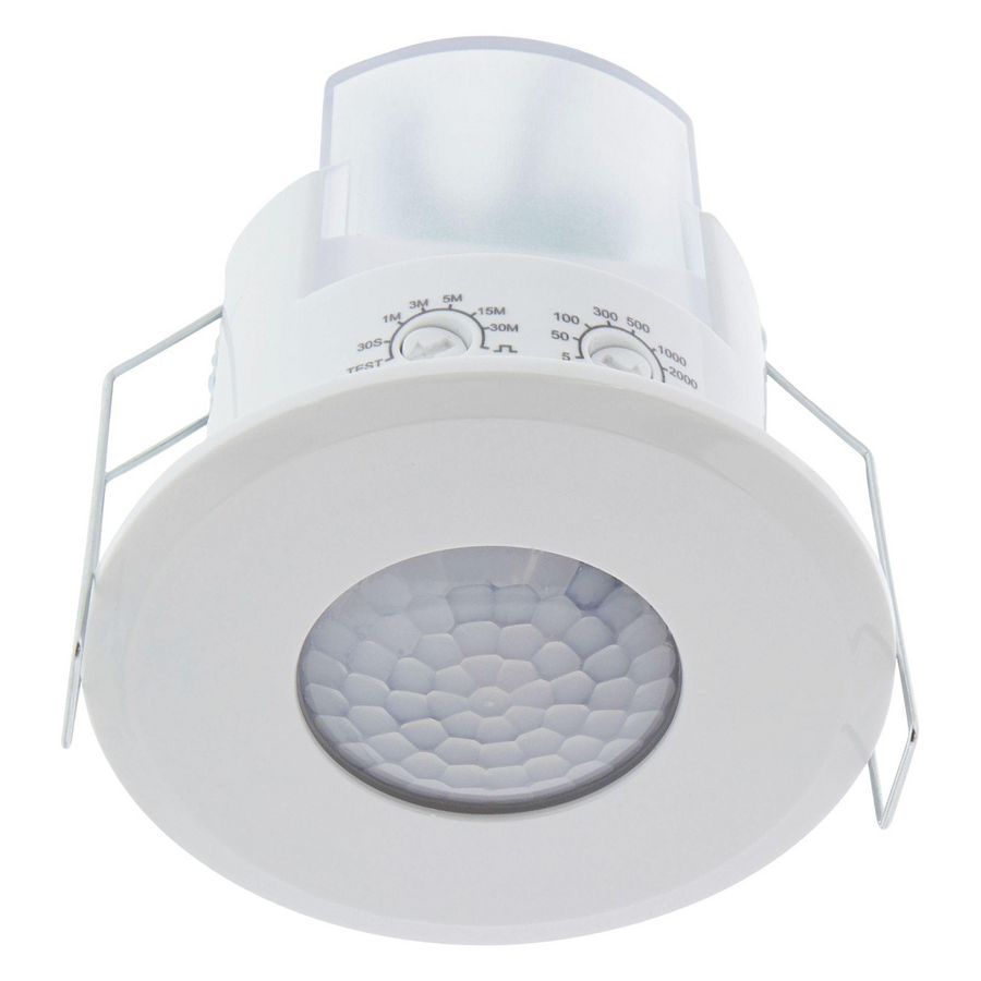 Aanwezigheiddetector plafond PIR 230V 2000W 7M 40m² Wit