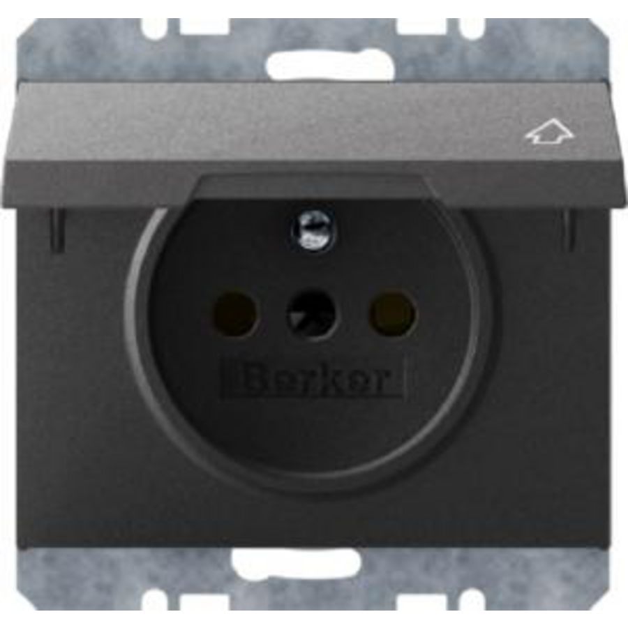 Wandcontactdoos penaarde kd schroef berker K.1/K.5 antraciet