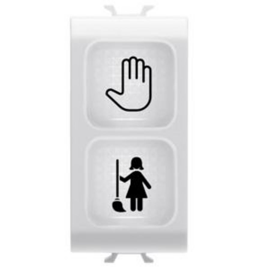 DOUBLE INDICATOR LAMP-OPAL-DND+MUR-1 MODULE-SATIN WH