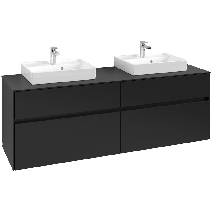 Wastafelonderkast Collaro 1600x548x500mm Volcano Black C021B0VL