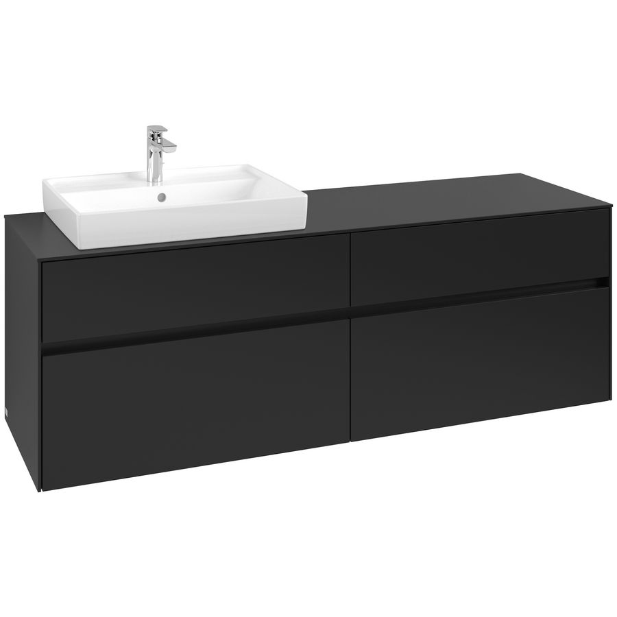 Wastafelonderkast Collaro 1600x548x500mm Volcano Black C02200VL