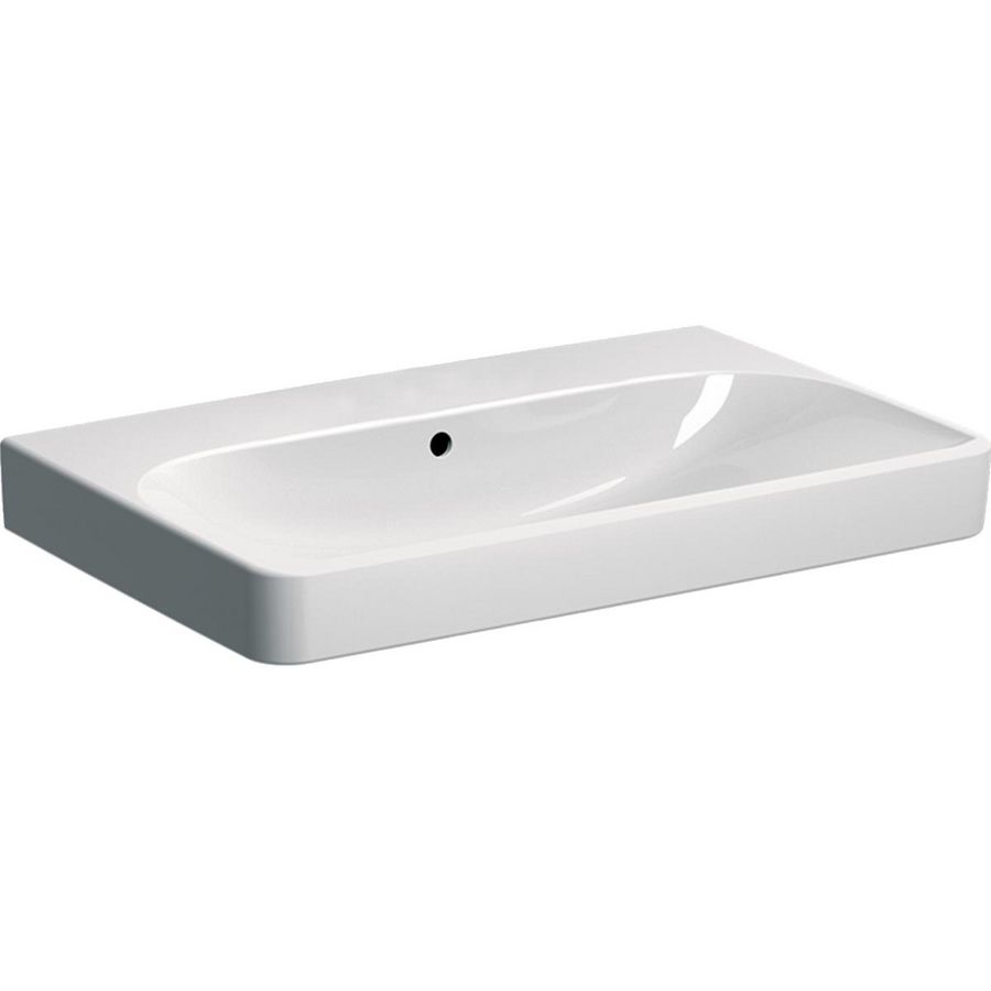 Smyle Square wastafel 75x48cm zonder kraangat met overloop