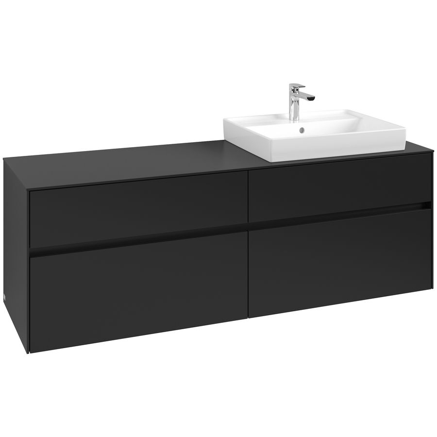 Wastafelonderkast Collaro 1600x548x500mm Volcano Black C023B0VL