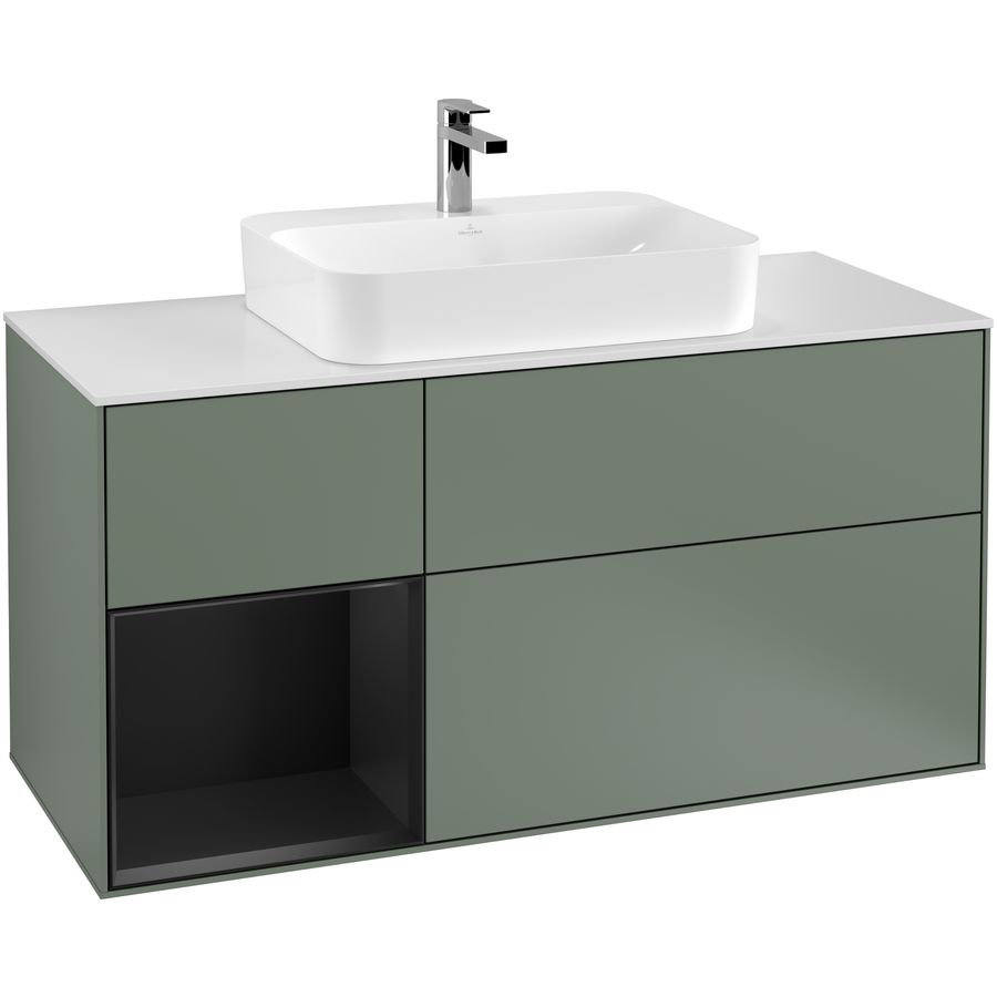 Wastafelonderkast Finion 1200x603x501mm Olive Matt Lacquer G411PDGM