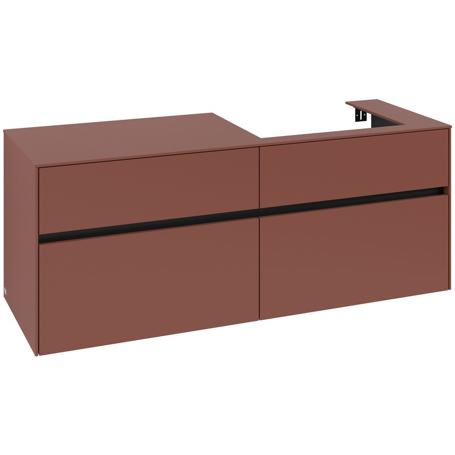 Wastafelonderkast Collaro 1400x548x500mm Wine Red C086B0AH