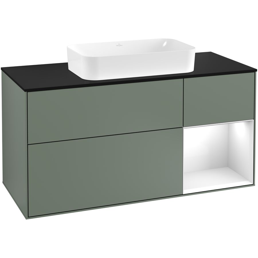 Wastafelonderkast Finion 1200x603x501mm Olive Matt Lacquer G302GFGM