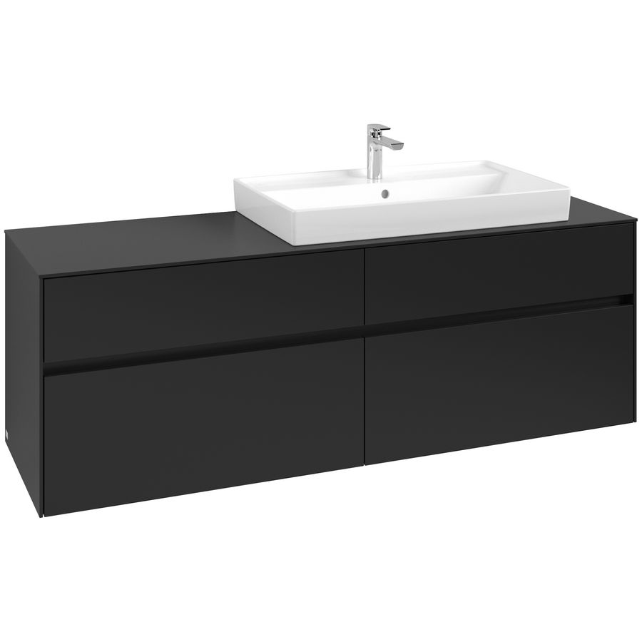 Wastafelonderkast Collaro 1600x548x500mm Volcano Black C02700VL