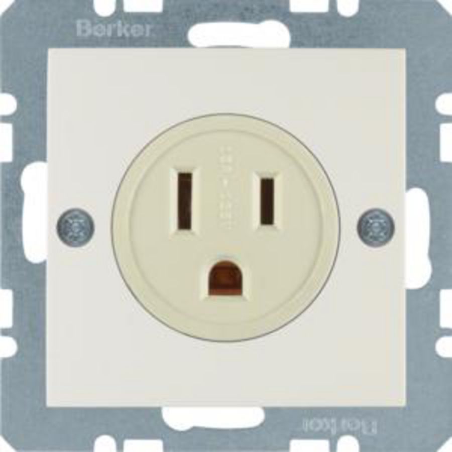 Wandcontactdoos randaarde USA/CANADA NEMA 5-15 R wit glans S.1