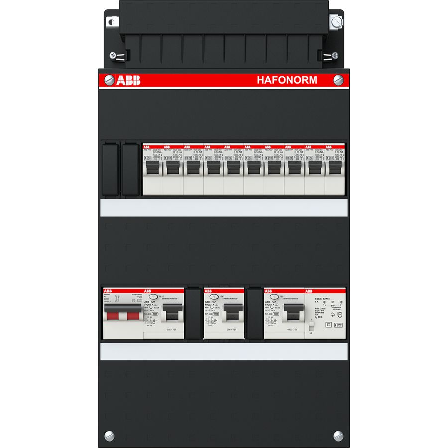 Installatiekast 10x achter 3x 30mA + T + HS 1-f