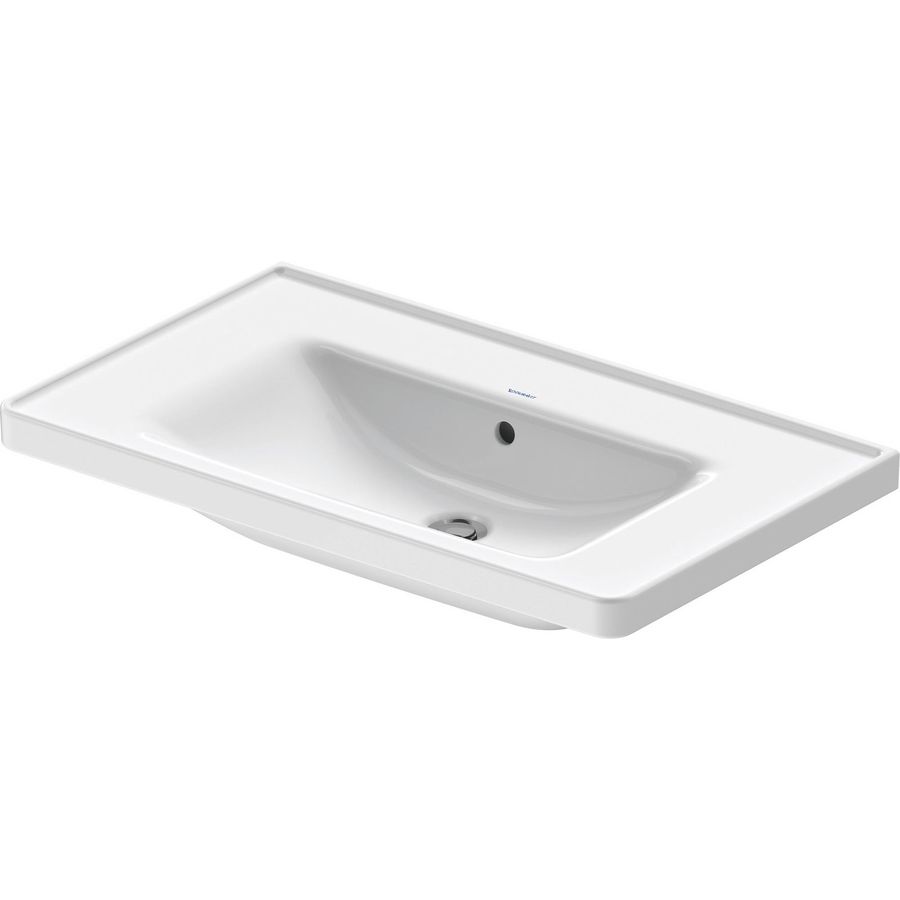 D-NEO #236780 wastafel 800mm wit zonder kraangat met overloop