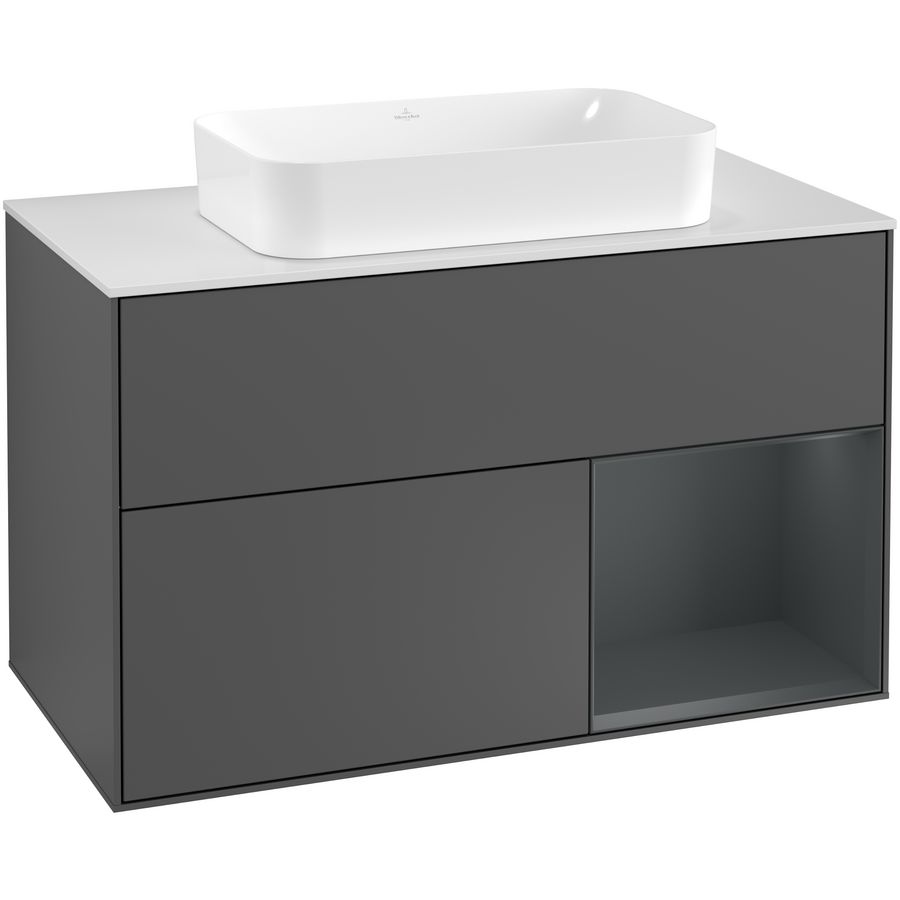 Wastafelonderkast Finion 1000x603x501mm Antr. Matt Lacquer G251HGGK