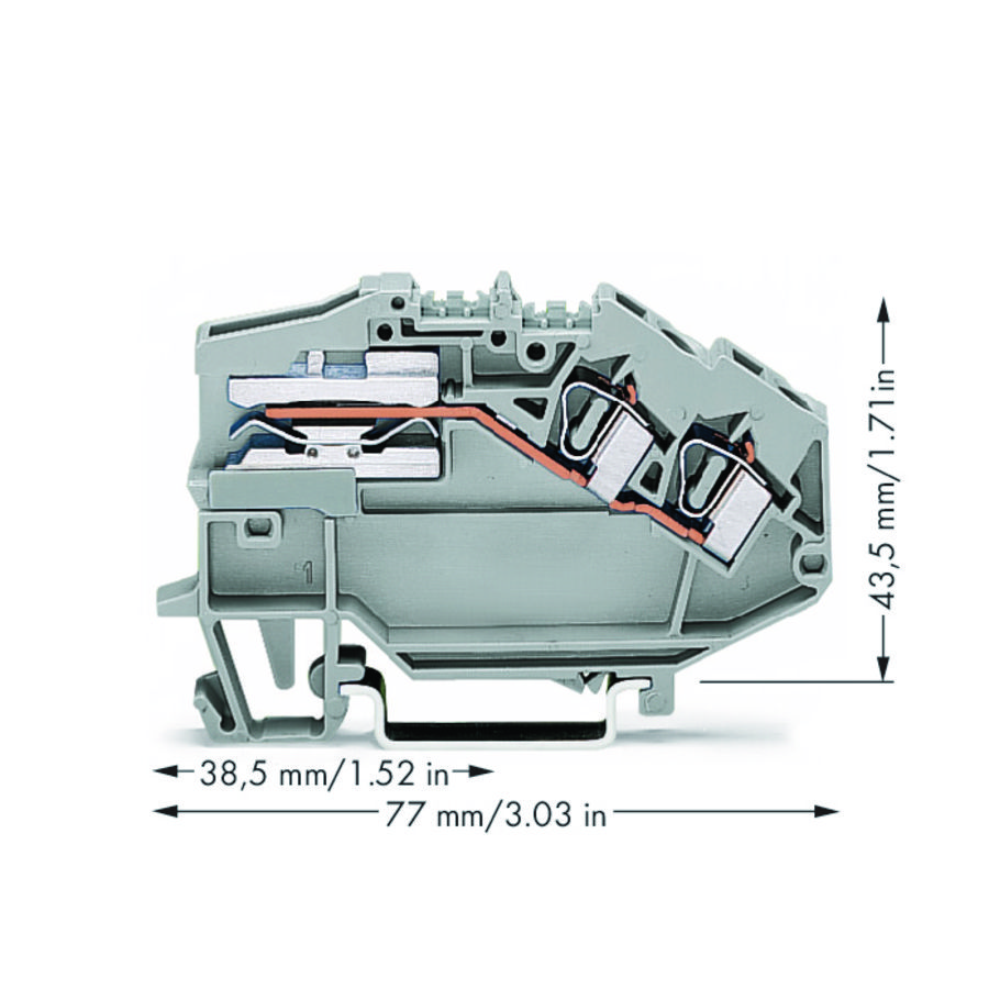 2-draads potentiaalvereffeningsklem 4mm² CAGE CLAMP VVE=50