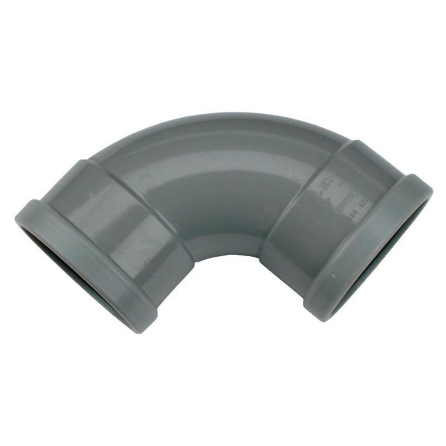 PVC manchet bocht 88° 400mm SN4 grijs mof/mof